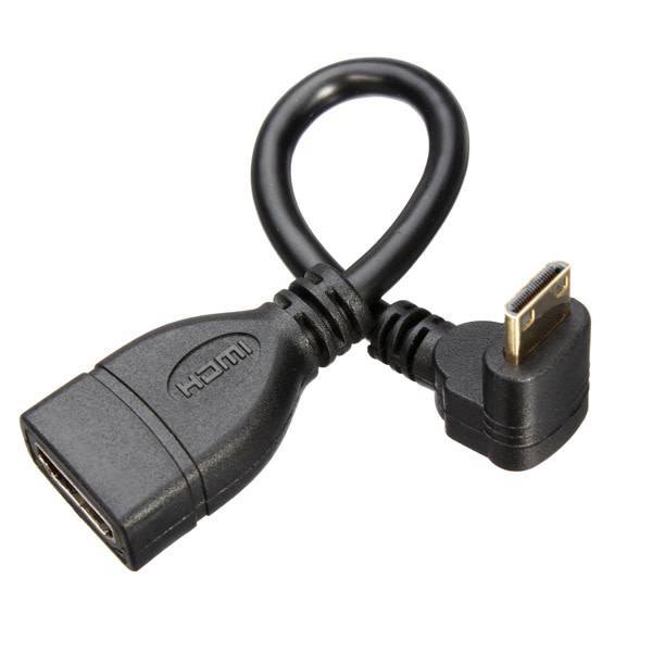 HDMI 15cm 90 Degree Mini High Definition Multimedia Interface Male to Female Cable