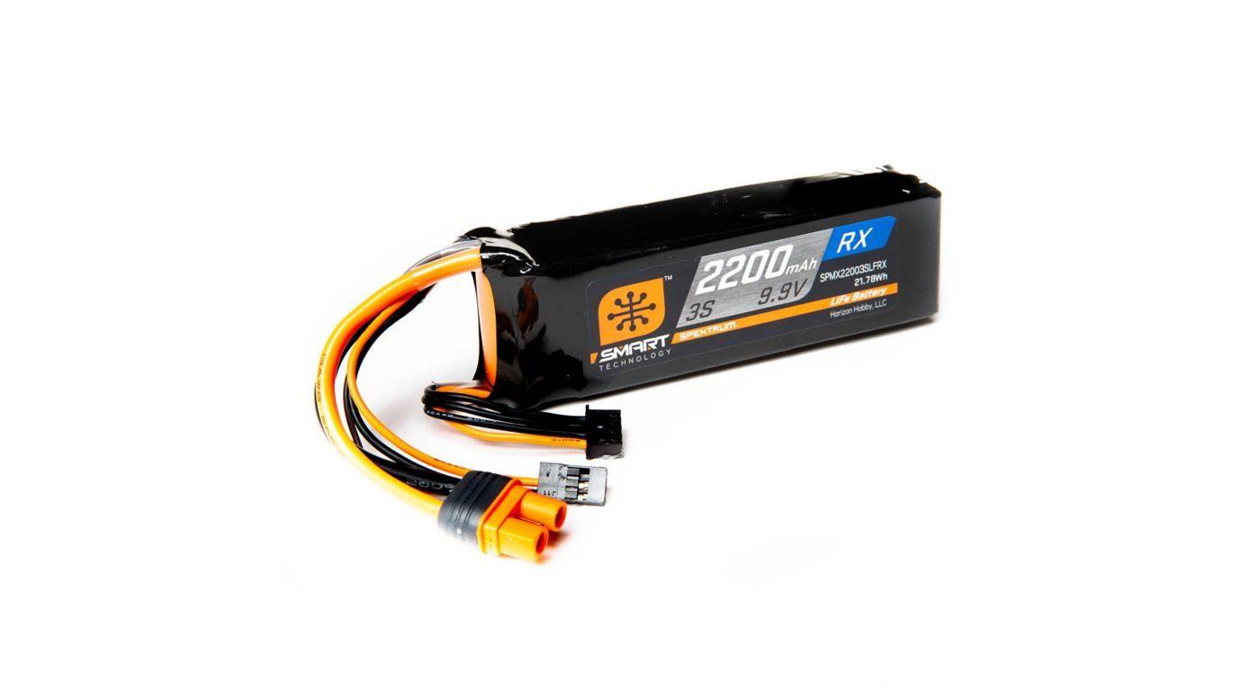 Spektrum 2200mAh 3S 9.9V Smart LiFe ECU Battery IC3 SPMX22003SLFRX - Excel RC
