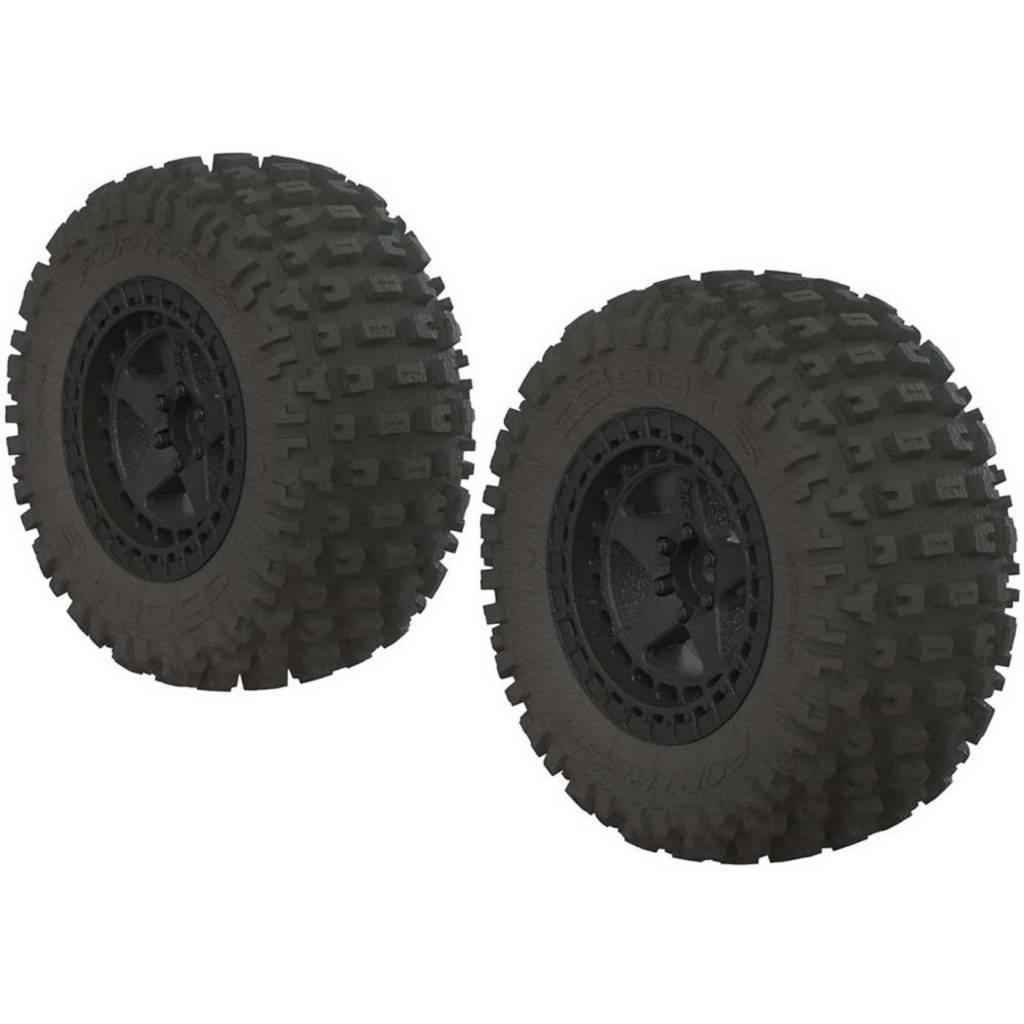 ARRMA AR550042 Fortress SC Tire Set Glued Black (2) - Excel RC