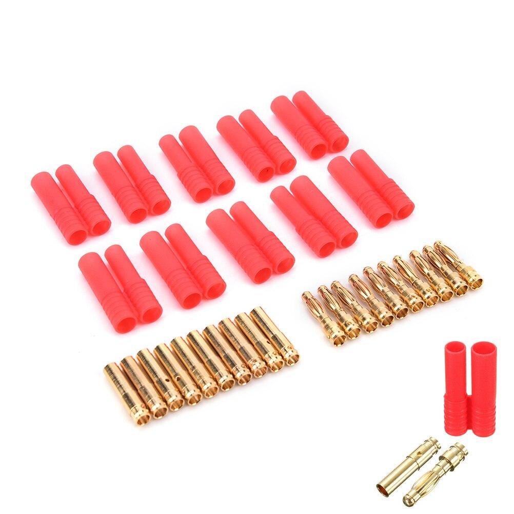 Excel RC - EX-10049 HXT 4mm Connectors  (10 PCS) Unassembled Red - Excel RC