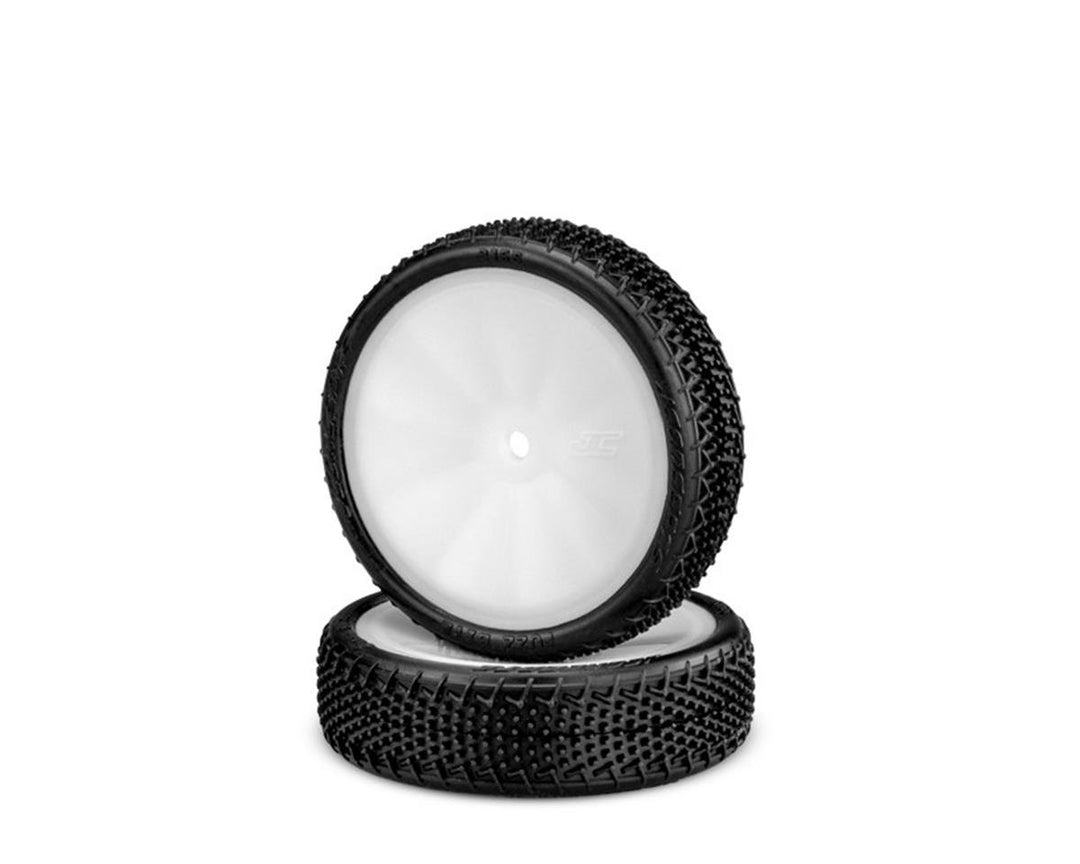 JConcepts Fuzz Bite LP 2.2" Pre-Mounted 2WD Front Buggy Tires (White) (2) (Pink) 3165-101011