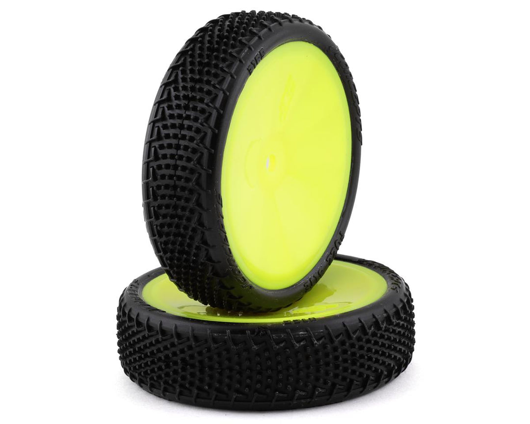JConcepts Fuzz Bite LP 2.2 Mounted 2WD Front Buggy Tire (Yellow) (2) (Pink) 3165-201011