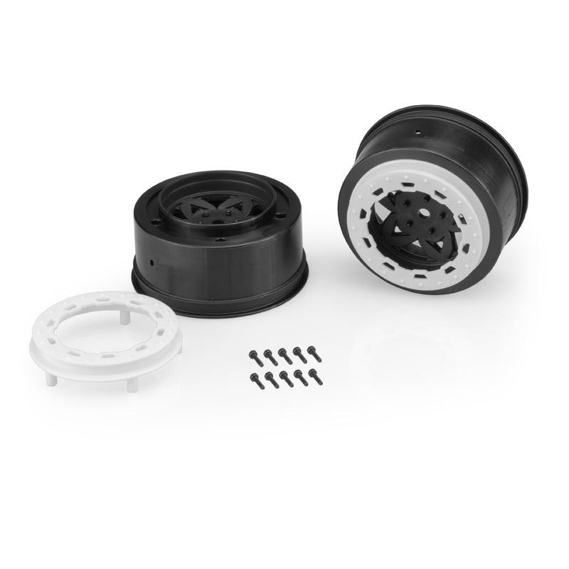 Jconcepts Tremor Front or Rear SCT Wheels - Black Wheel / White Beadlock - 2pc. JCO3391BW