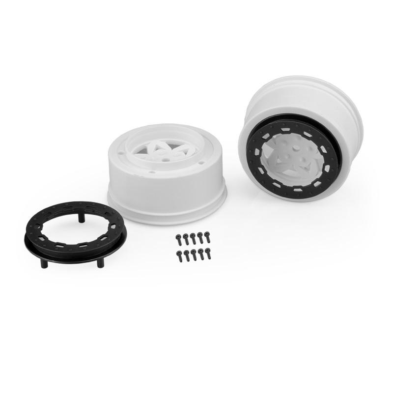 Jconcepts Tremor Front or Rear SCT Wheels - White Wheel / Black Beadlock - 2pc. JCO3391WB