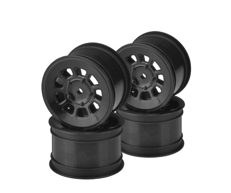 JConcepts 9 Shot 2.2 Dirt Oval Rear Wheels (Black) (4) (B6.1/XB2/RB7/YZ2) 3398B