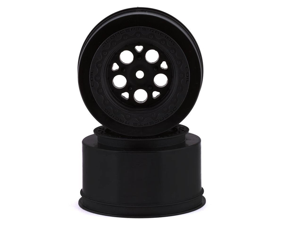 JConcepts Coil Mambo Street Eliminator Rear Drag Racing Wheels (Black) (2) w/12mm Hex 3409B - Excel RC