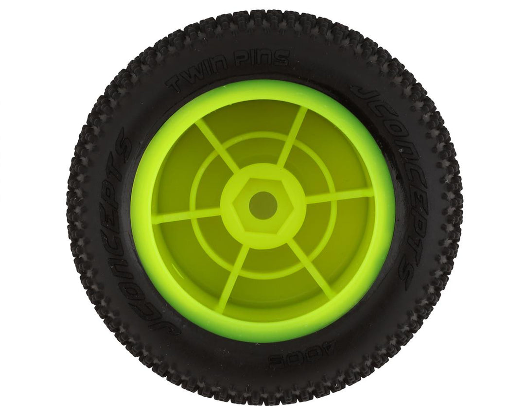 JConcepts Mini-B/Mini-T 2.0 Twin Pin Pre-Mounted Rear Tires (2) (Pink) 4005