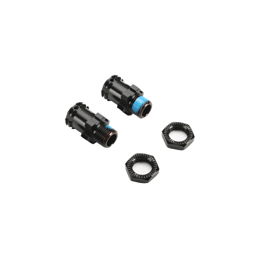 Redcat Aluminum Wheel Hex w/ Nuts, +15mm Offset (2pcs ea.)(Black) 505231BK-15 - Excel RC