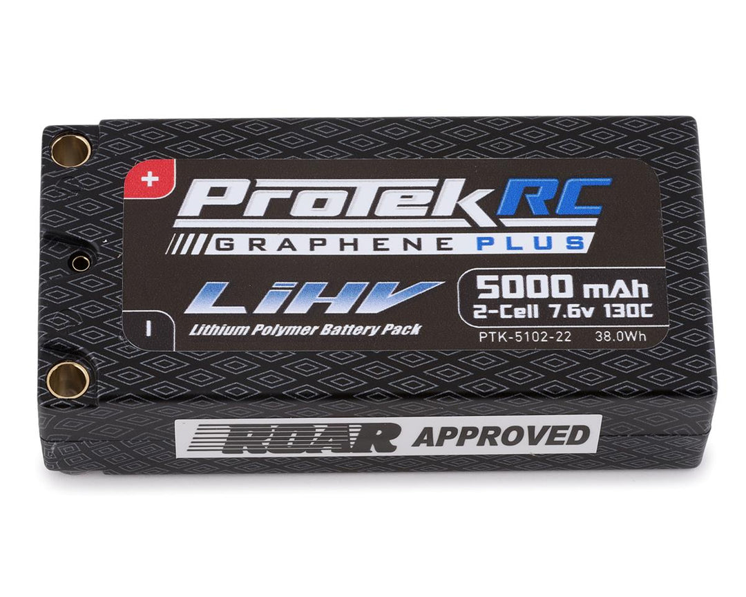 ProTek RC 2S 130C Low IR Si-Graphene + HV Shorty LiPo Battery (7.6V/5000mAh) 5mm Bullet PTK-5102-22