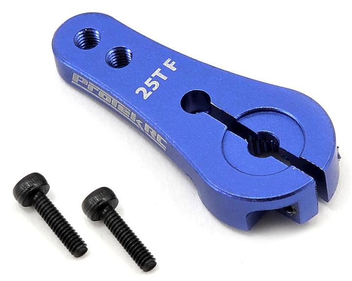 ProTek RC 4mm Aluminum Long Clamping Servo Horn (Blue) (25T) PTK-7800