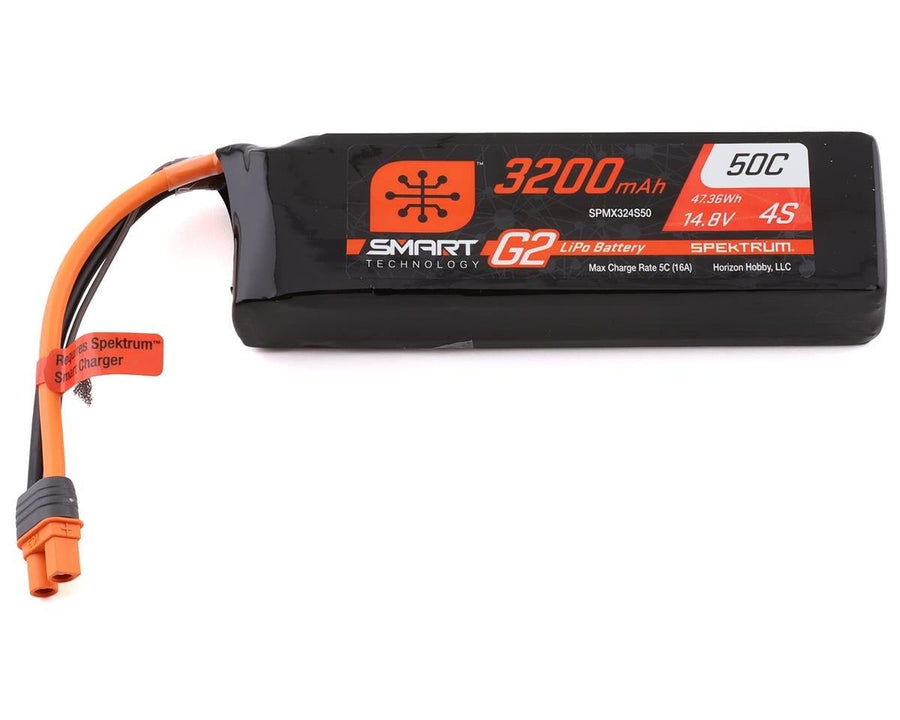 Spektrum 3200mAh 4S 14.8V Smart G2 LiPo 50C IC3 SPMX324S50 - Excel RC