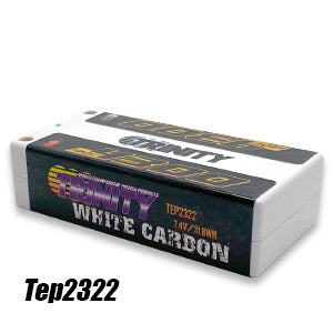 Trinity 7.4v 4300mAh 130c White Carbon Shorty w/ 5mm Bullets TEP2322