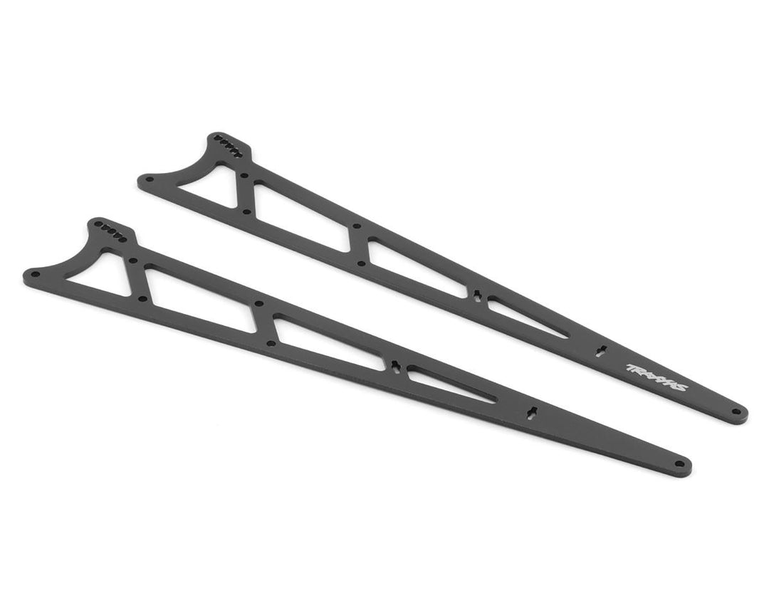 Traxxas 9462 Side Plates, Wheelie Bar, Charcoal Gray (Aluminum) (2)