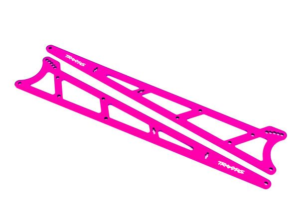 Traxxas 9462P Side Plates, Wheelie Bar, Pink (Aluminum) (2)