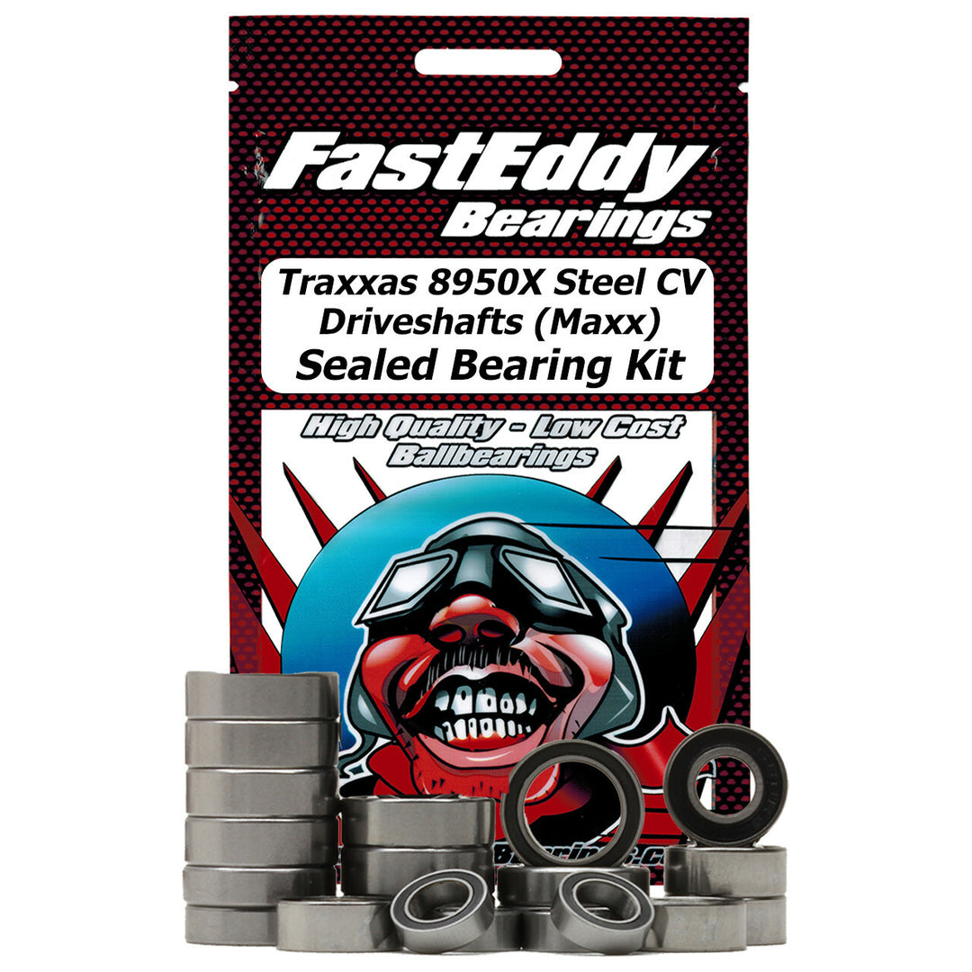 FastEddy Traxxas 8950X Steel CV Driveshafts (Maxx) Sealed Bearing Kit TFE6319