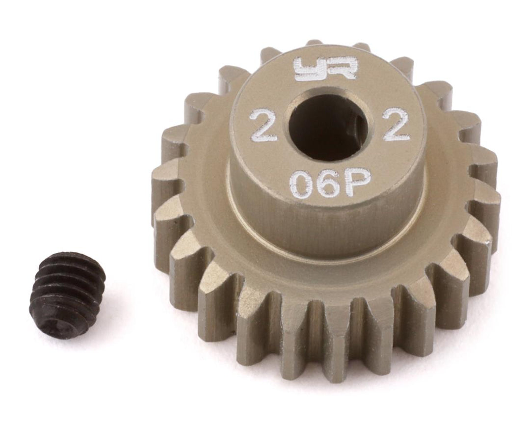 Yeah Racing Mod 0.6 Hard Coated Aluminum Pinion Gear (22T) -MG-06P22T