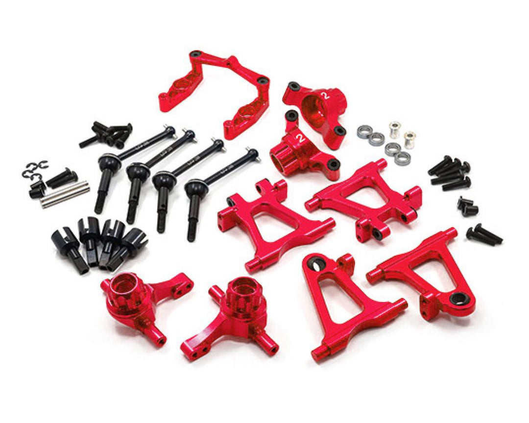 Yeah Racing Tamiya TT-02 Aluminum Essential Upgrade Set (Red) YEA-TT02-S01RD