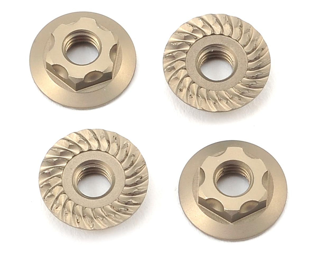 Yokomo 4mm Thin Aluminum Serrated Flanged Nut (4) YOKZC-N4FLT